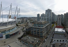 View from the hotel we stayed at in Vancouver
